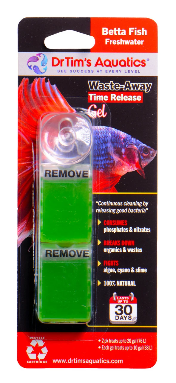 Dr. Tim's Aquatics Waste-Away Time Release Gel For Betta 20 Gal, 2 Pk - Image 2