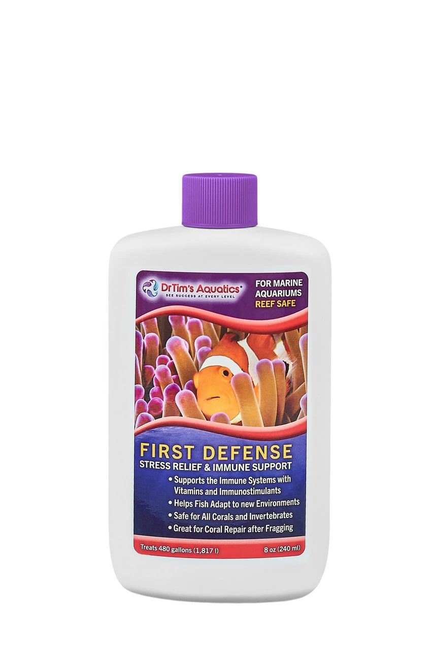 Dr. Tim's Aquatics First Defense Fish Stress Relief & Immune Support For Reef Aquarium 8 Fl Oz