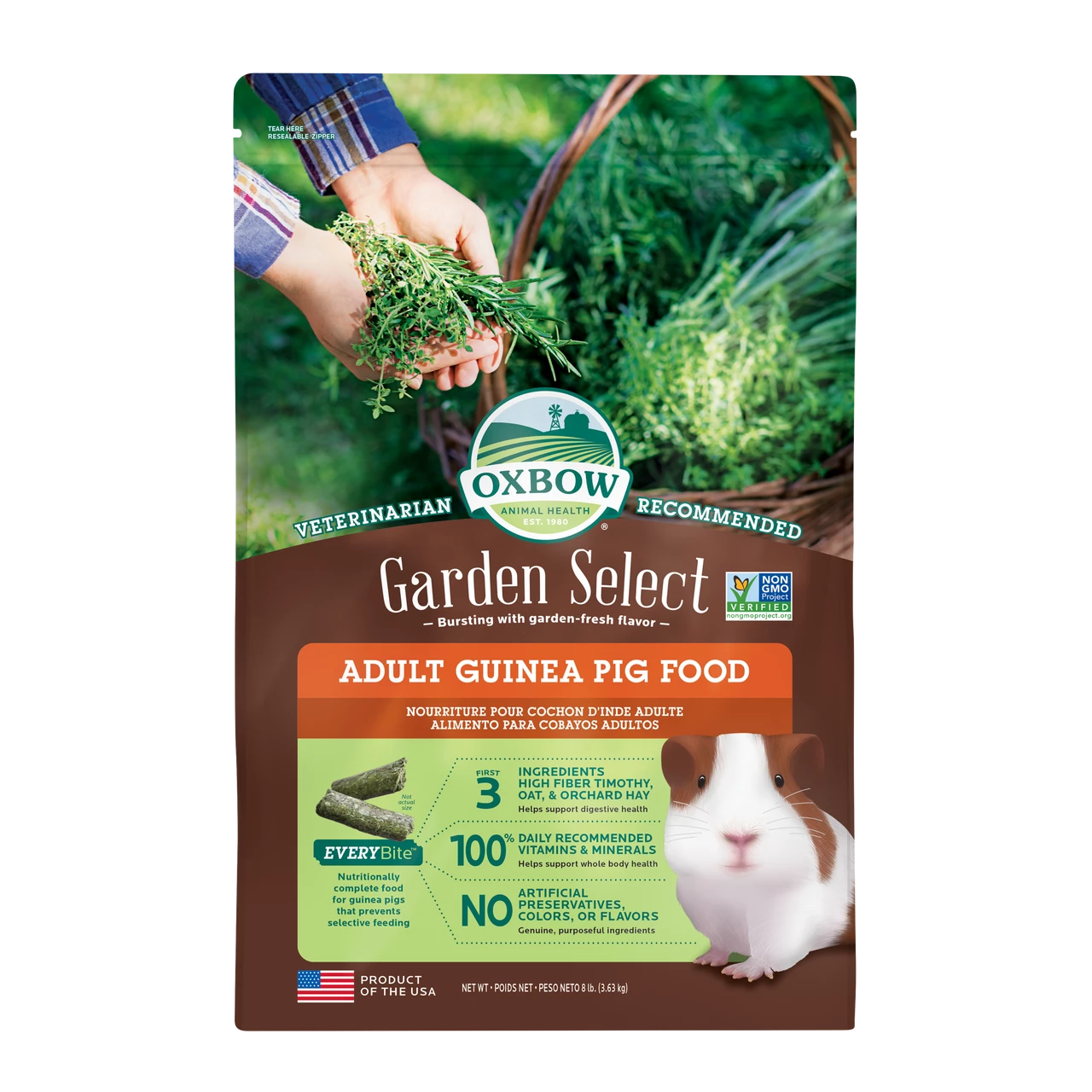 Oxbow Animal Health Garden Select Adult Guinea Pig Food 8lb