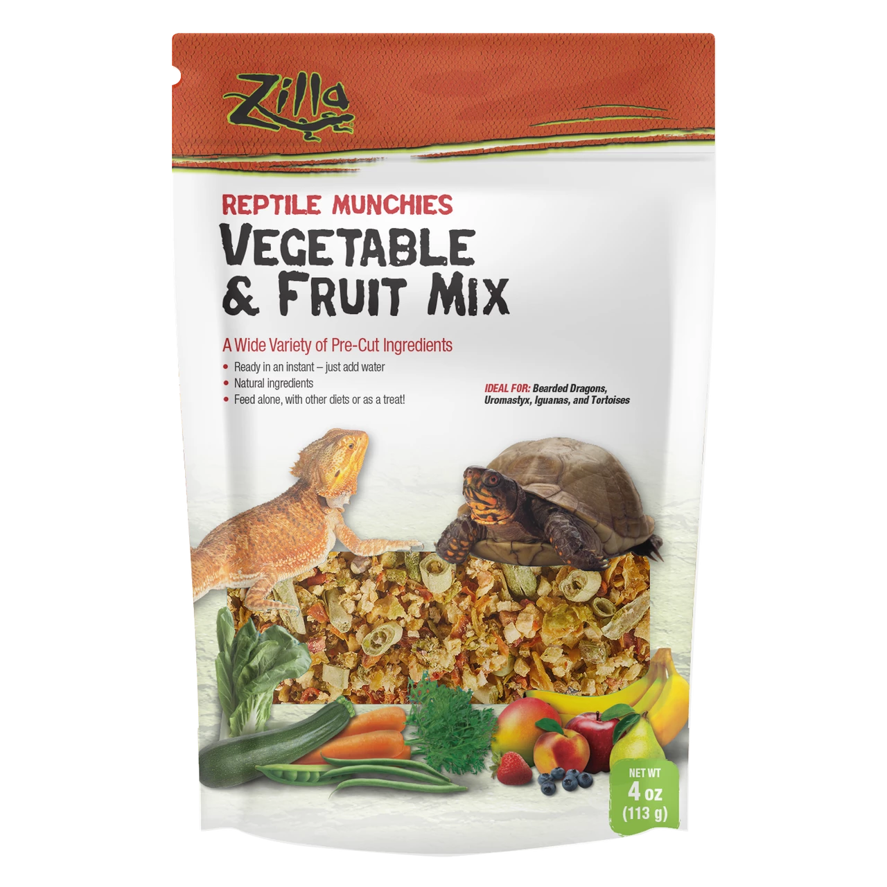 Zilla Reptile Munchies Vegetable And Fruit Mix 4 Ounces