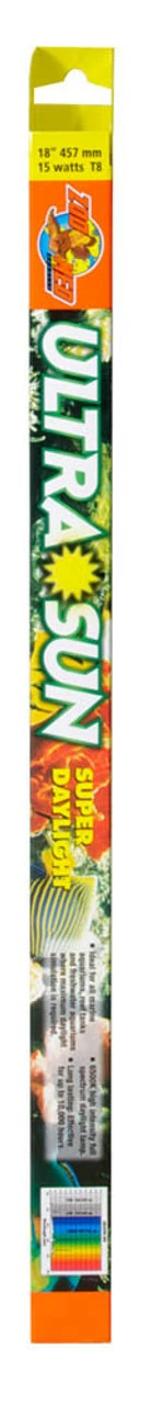 Zoo Med Ultra Sun Trichromatic Super Daylight T8 Lamp White 18 In