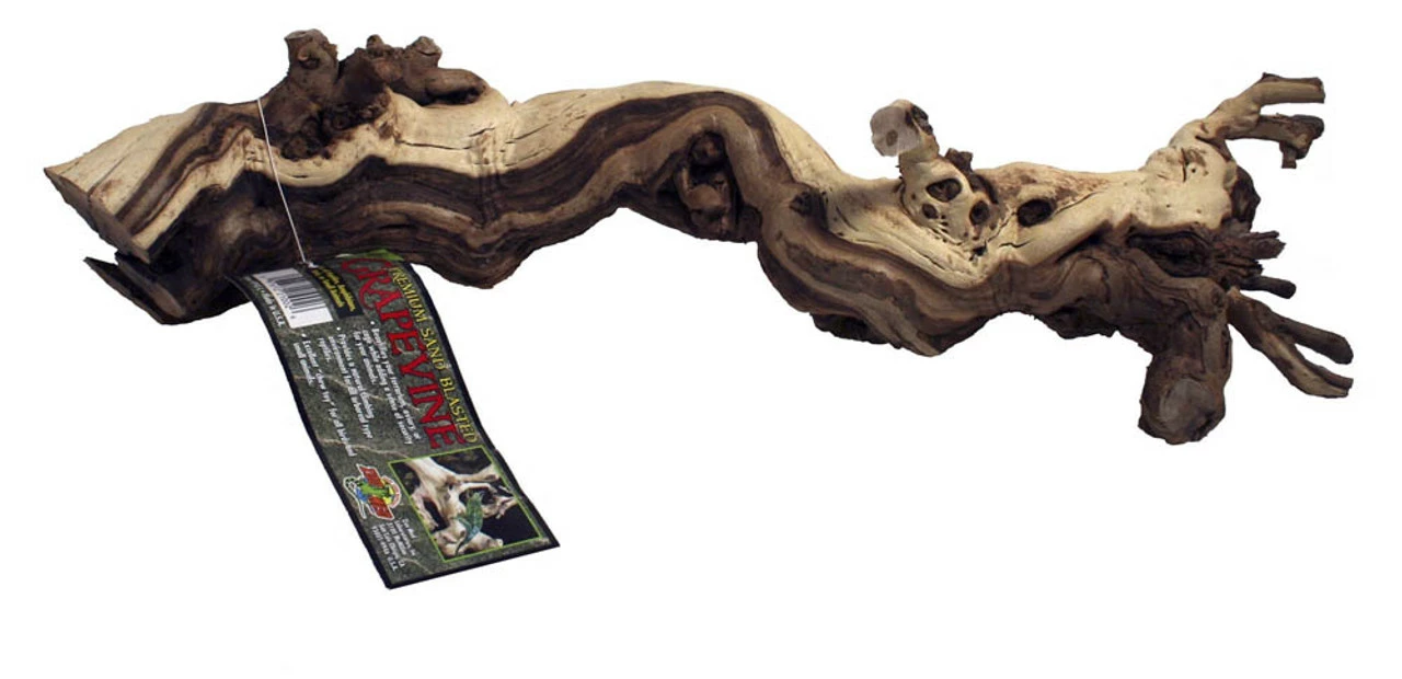 Zoo Med Premium Sand Blasted Grapevine Wood Brown Show