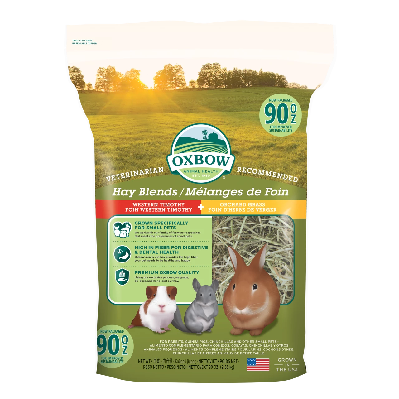 Oxbow Animal Health Hay Blends Western Timothy & Orchard Small Animal Treat 90oz