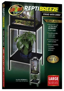 Zoo Med ReptiBreeze Stand W/Shelf Black LG