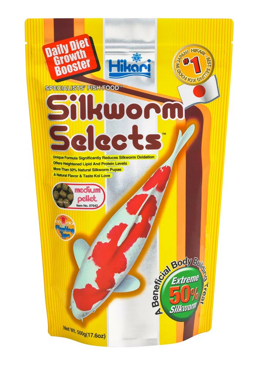 Hikari Silkworm Selects Color Boosting Pellet Fish Food For Koi 17.6oz MD