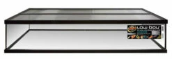 Zoo Med Low Boy Breeder Flat Aquarium Tank With Stainless Steel Screen Top Black, Clear 50 Gal 48x24x10 In