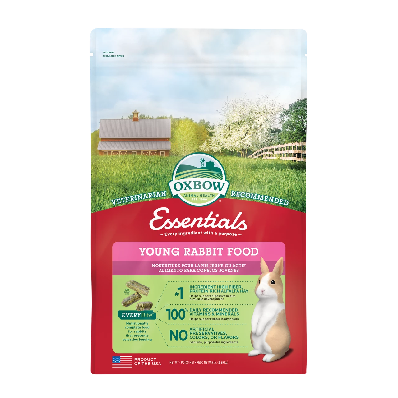 Oxbow Animal Health Essentials Young Rabbit Food 5lb