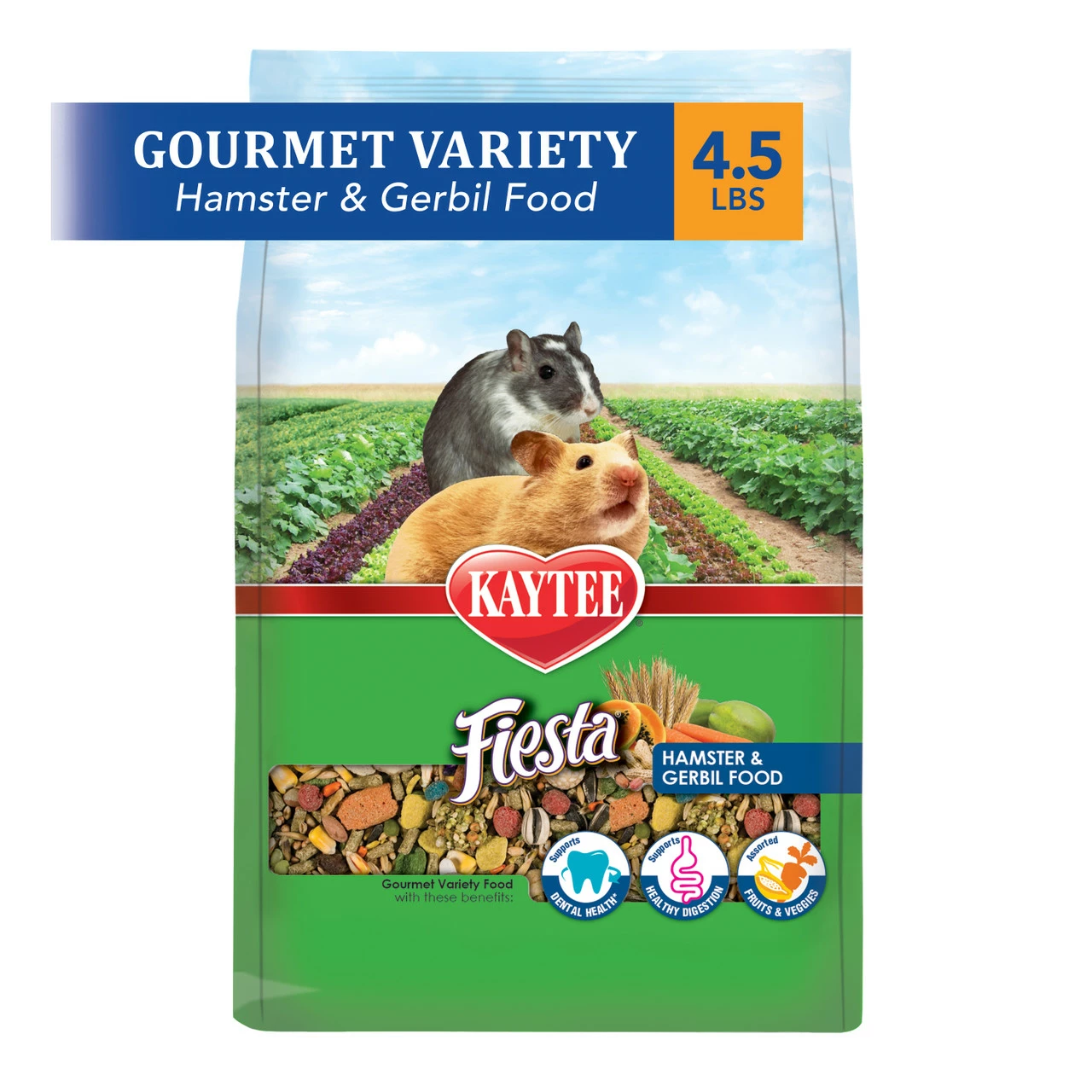Kaytee Fiesta Hamster And Gerbil Food 4.5 Lb, Fortified Gourmet Diet