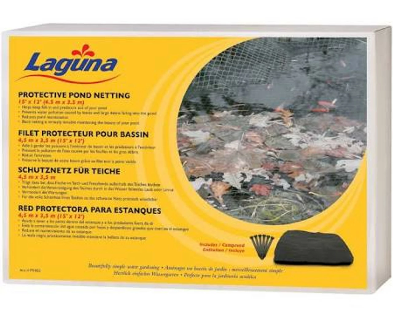 Hagen Laguna 15ftx12ft Pond Netting With Stakes Black Pt953