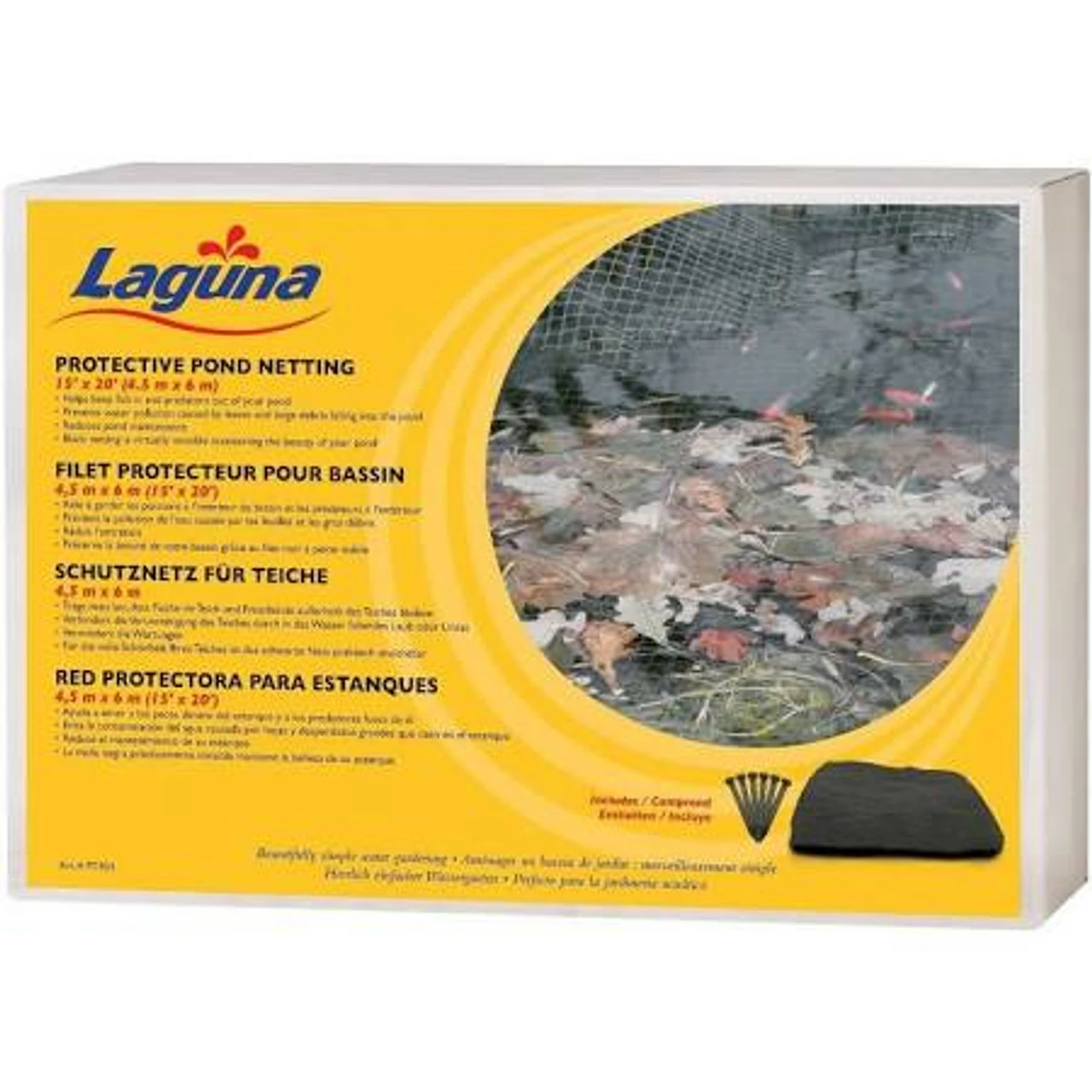 Hagen Laguna 15ftx20ft Pond Netting With Stakes Black Pt954