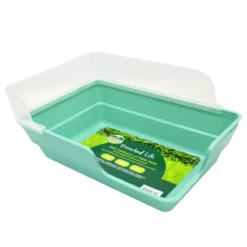 Oxbow Animal Health Enriched Life Small Animal Rectangle Litter Pan W/Removable Shield Mint Green One Size