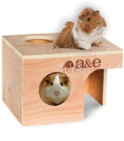 A & E Cages Small Animal Hut Guinea Pig Wood 10 Inches X 8 3/8 Inches X 7 Inches